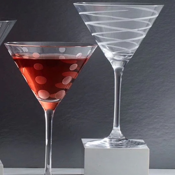 Mikasa Cheers Martini / Wine Glasses (x2) 10" lead-free crystal dishwasher safe - Picture 7 of 8